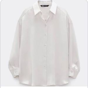 White Satin Button down